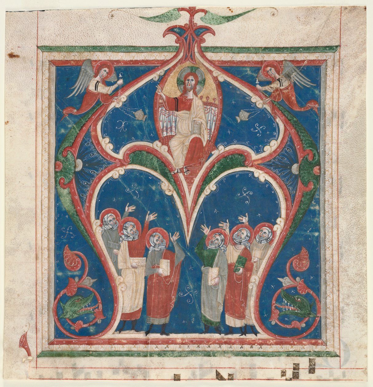 Historiated Initial A Excised from an antiphonary: Christ in Majesty with Prophets, c. 1280-1300. od Unbekannt