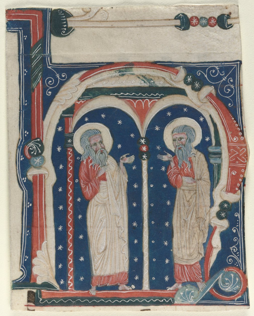 Historická iniciála H vyjmuta z antifonáře: SS. Paul the Hermit and Anthony, c1200-1230. od Unbekannt