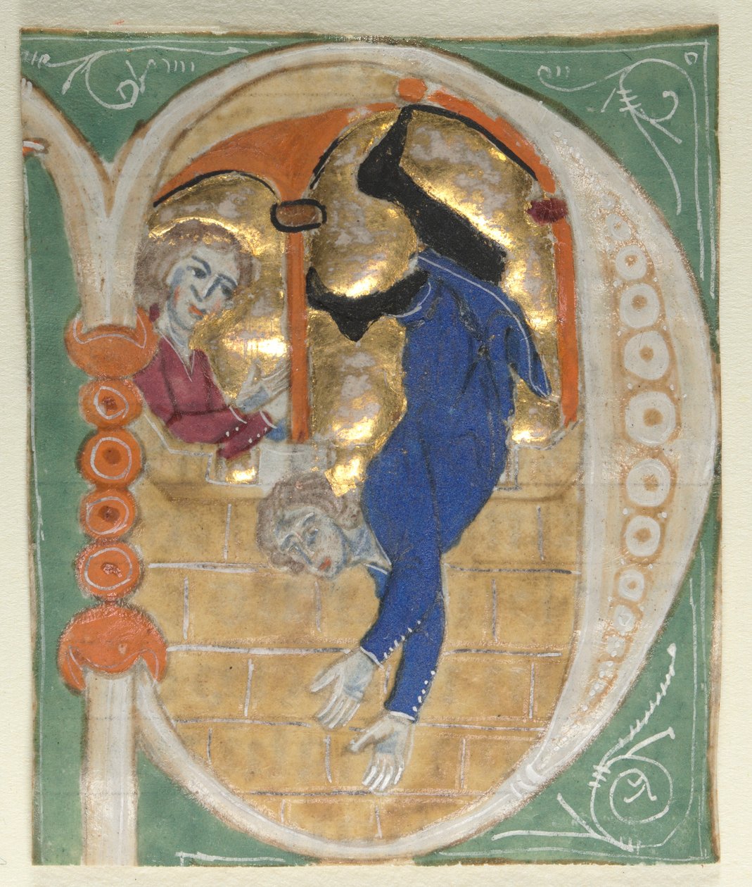 Historiated Initial P Excised from a Bible, 1200s. od Unbekannt