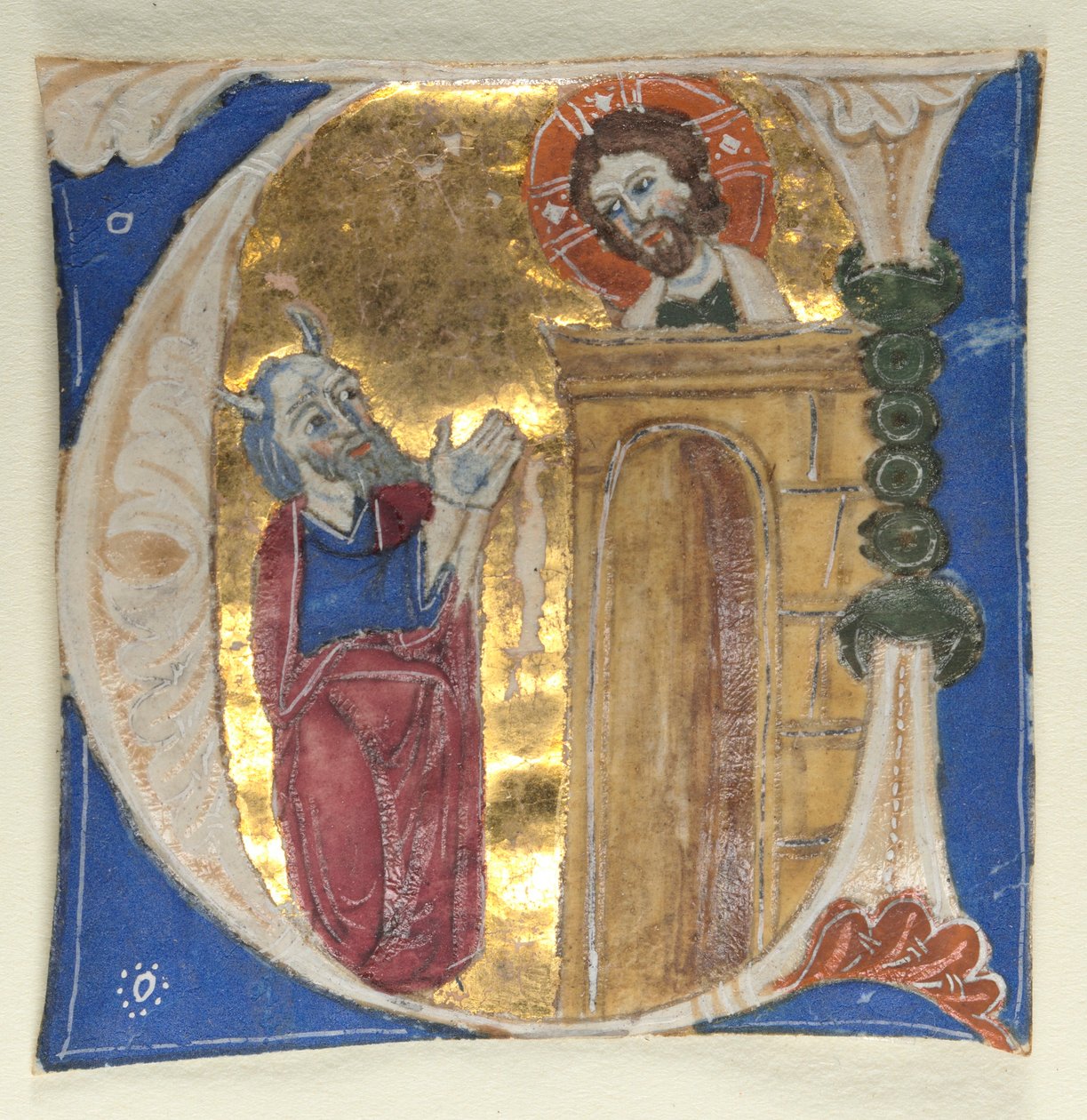 Historiated Initial U Excised from a Bible, 1200s. od Unbekannt