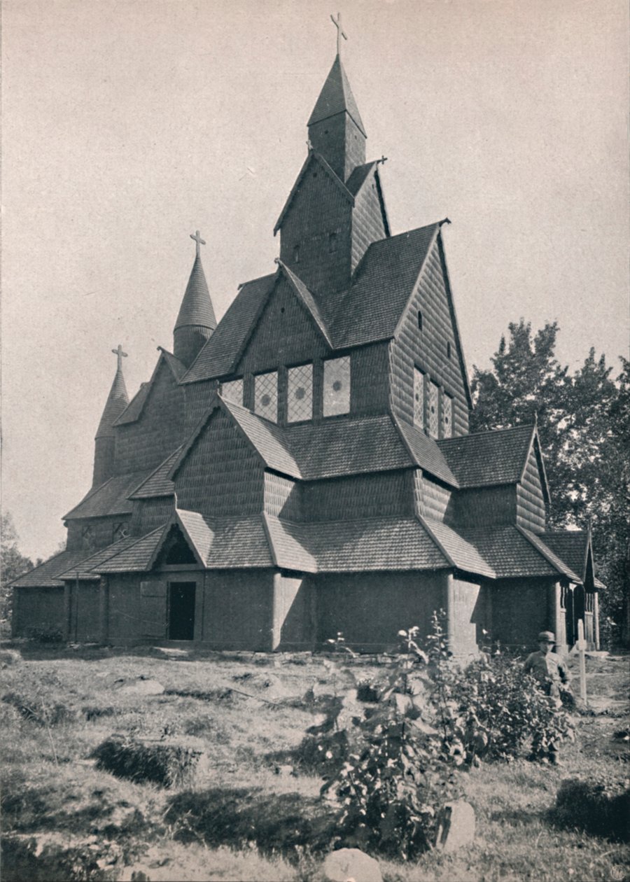 Dřevěný kostel Hitterdal, 1914. od Unbekannt