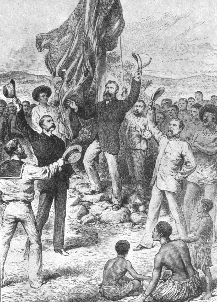 Vyvěšení britské vlajky na Nové Guineji, 1883: Pan Chester...Calling for Three Cheers, 1901. od Unbekannt