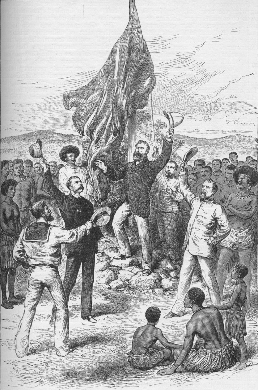Vyvěšení britské vlajky na Nové Guineji, 1883-1908 od Unbekannt