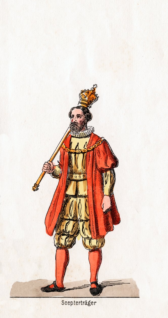 Držitel žezla, návrh kostýmů pro Shakespearovu hru, Jindřich VIII., 19. stol. od Unbekannt