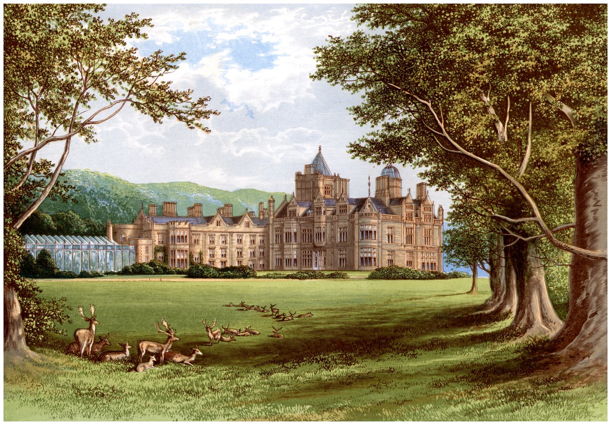Holker Hall, Cumbria, domov vévody z Devonshire, c1880 od Unbekannt
