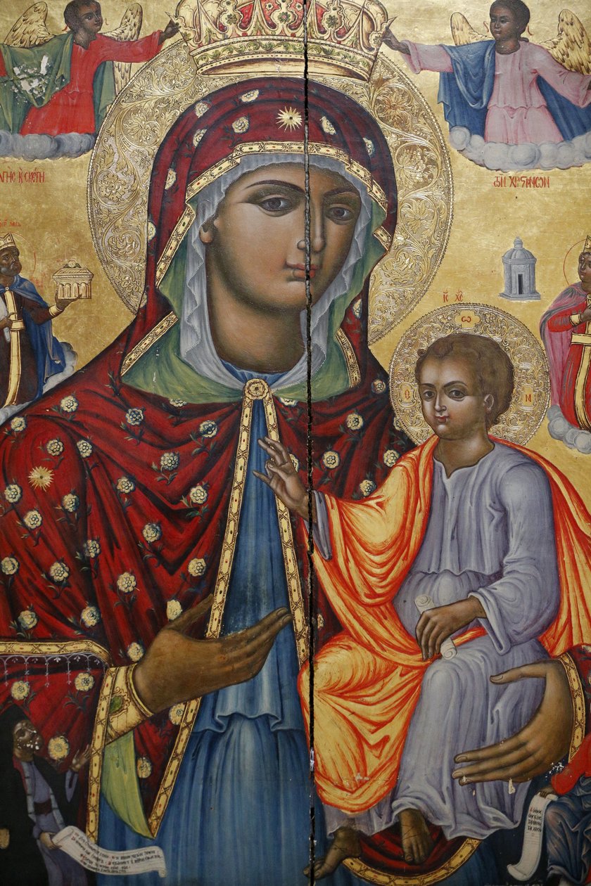 Kostel svatého hrobu, řecký ortodoxní katolikon, ikona Panny Marie a dítěte, Jeruzalém, Izrael od Unbekannt