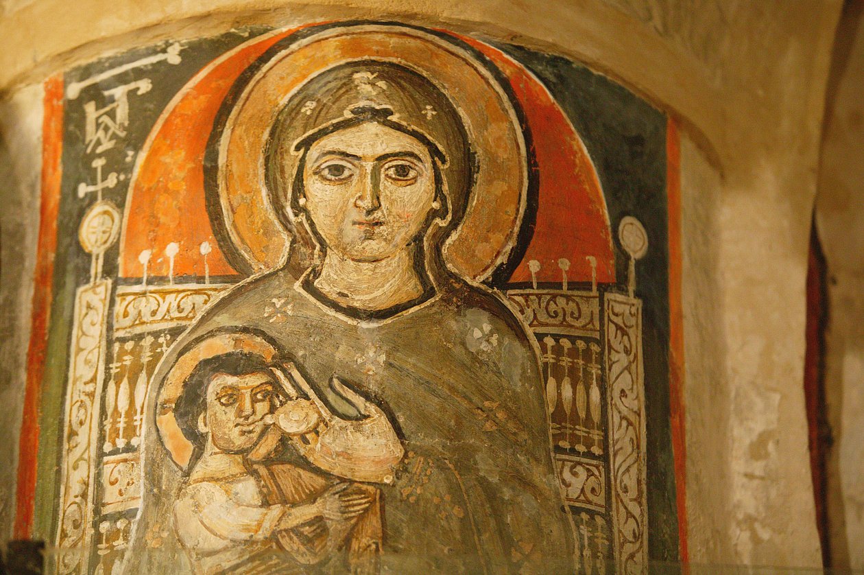 Svatá Panna a Svatý Jan Kame koptský klášter Marie kojí Ježíše Egypt od Unbekannt
