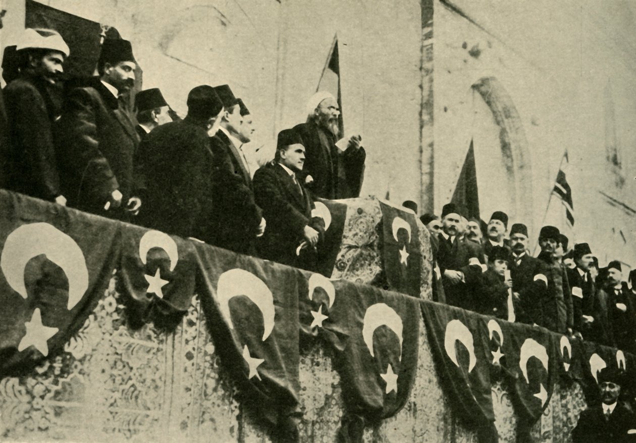 Svatá válka je vyhlášena v mešitě Fatih, Konstantinopol, 14. listopadu 1914, c1920. od Unbekannt