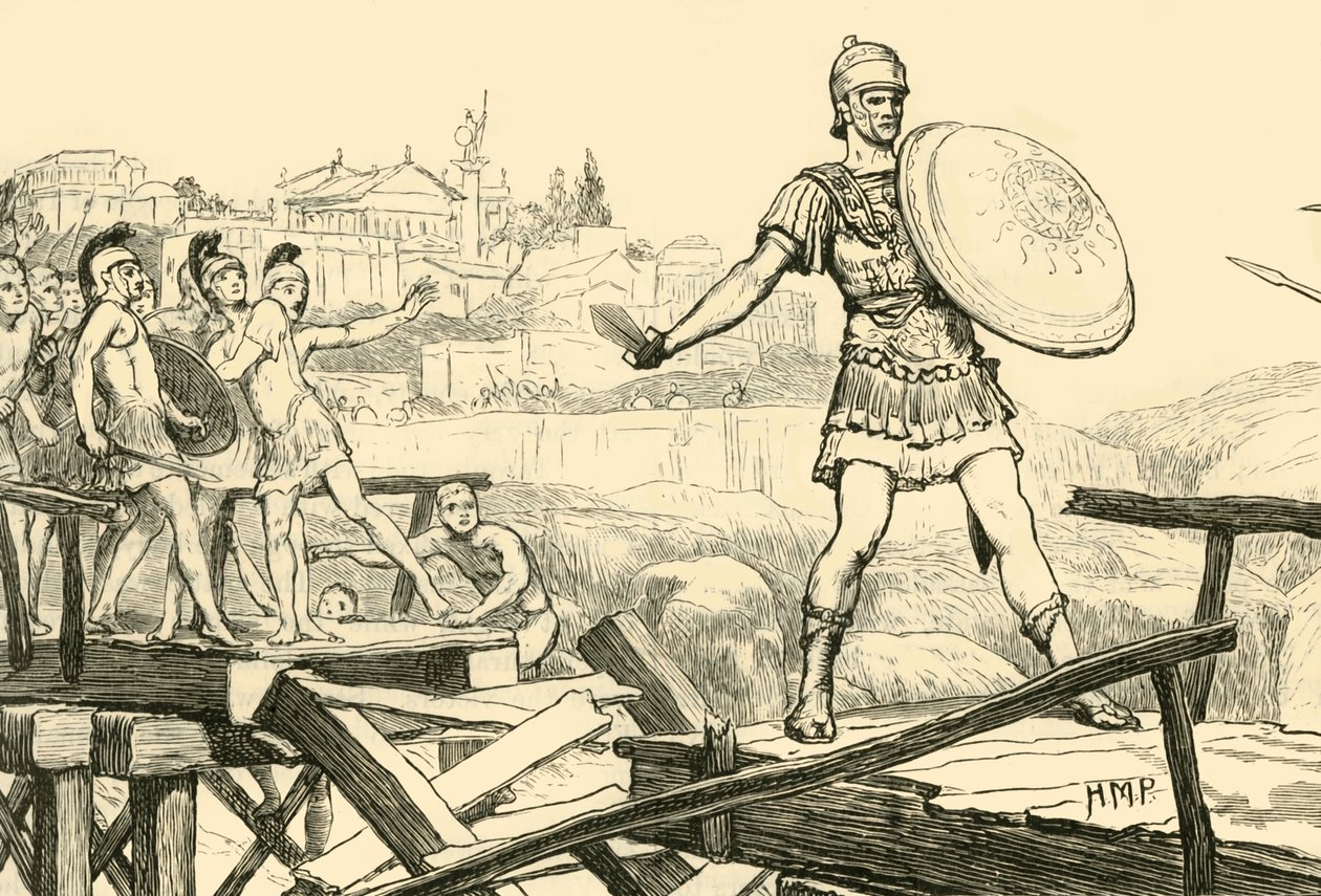 Horatius Cocles bránící most, 1890. od Unbekannt