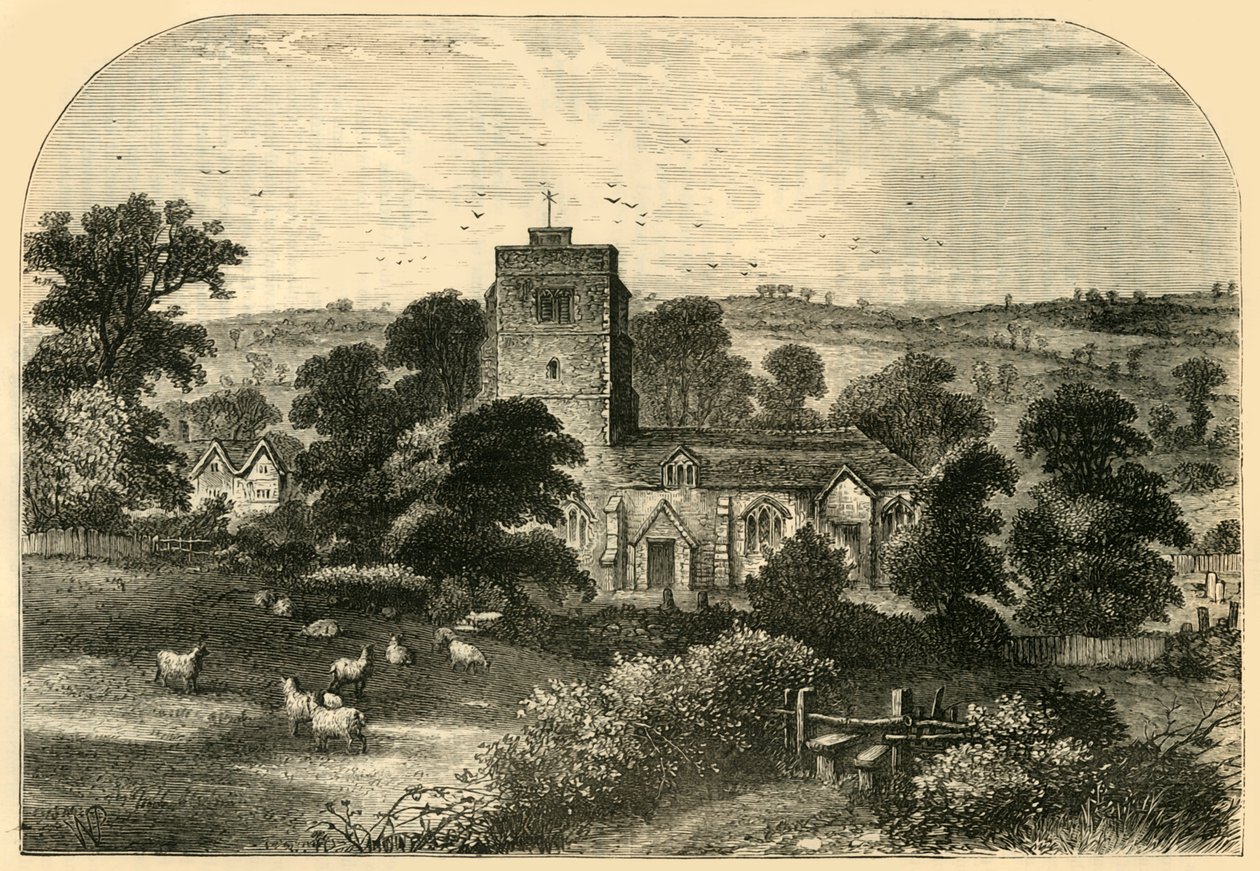 Hornsey Church v roce 1750, c1876. od Unbekannt