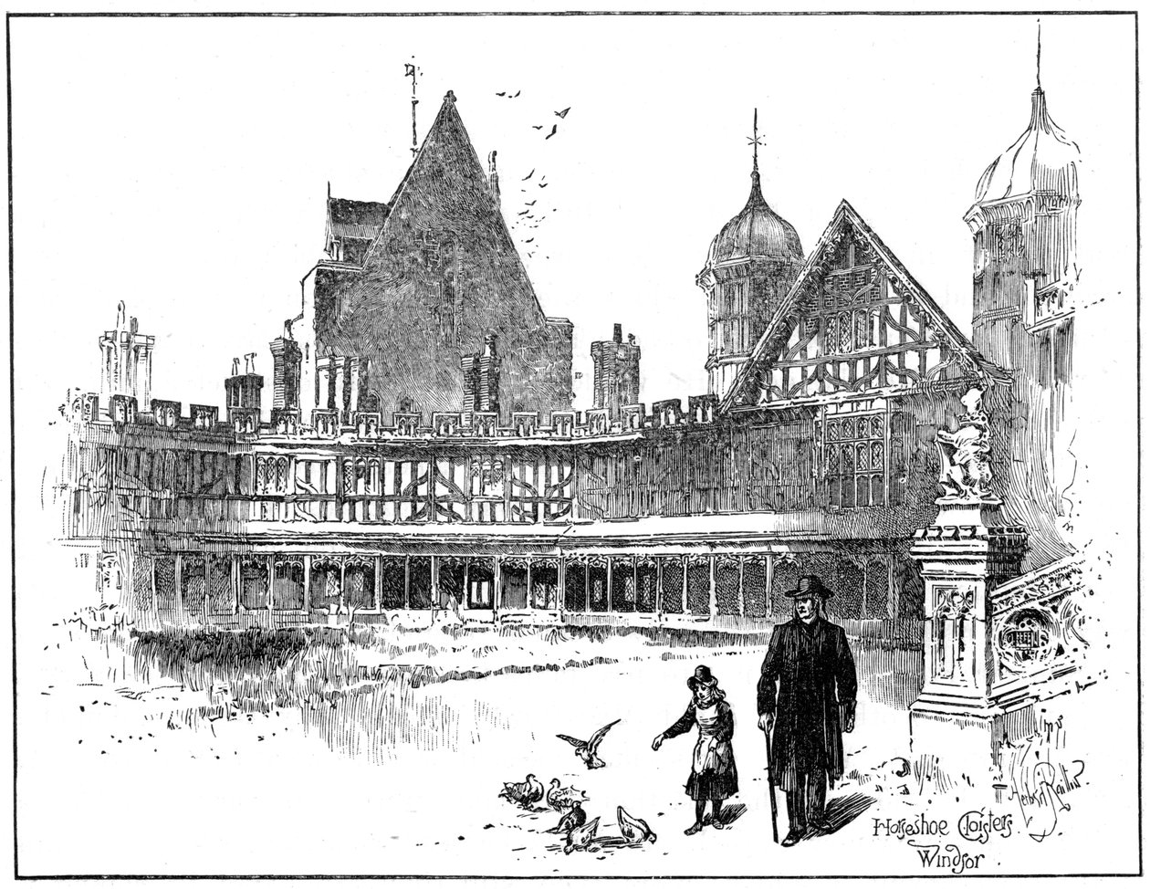 Horseshoe Cloisters, Windsor Castle, 1900 od Unbekannt