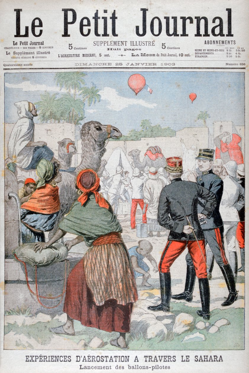 Horkovzdušné balóny překračující saharskou poušť, 1903 od Unbekannt