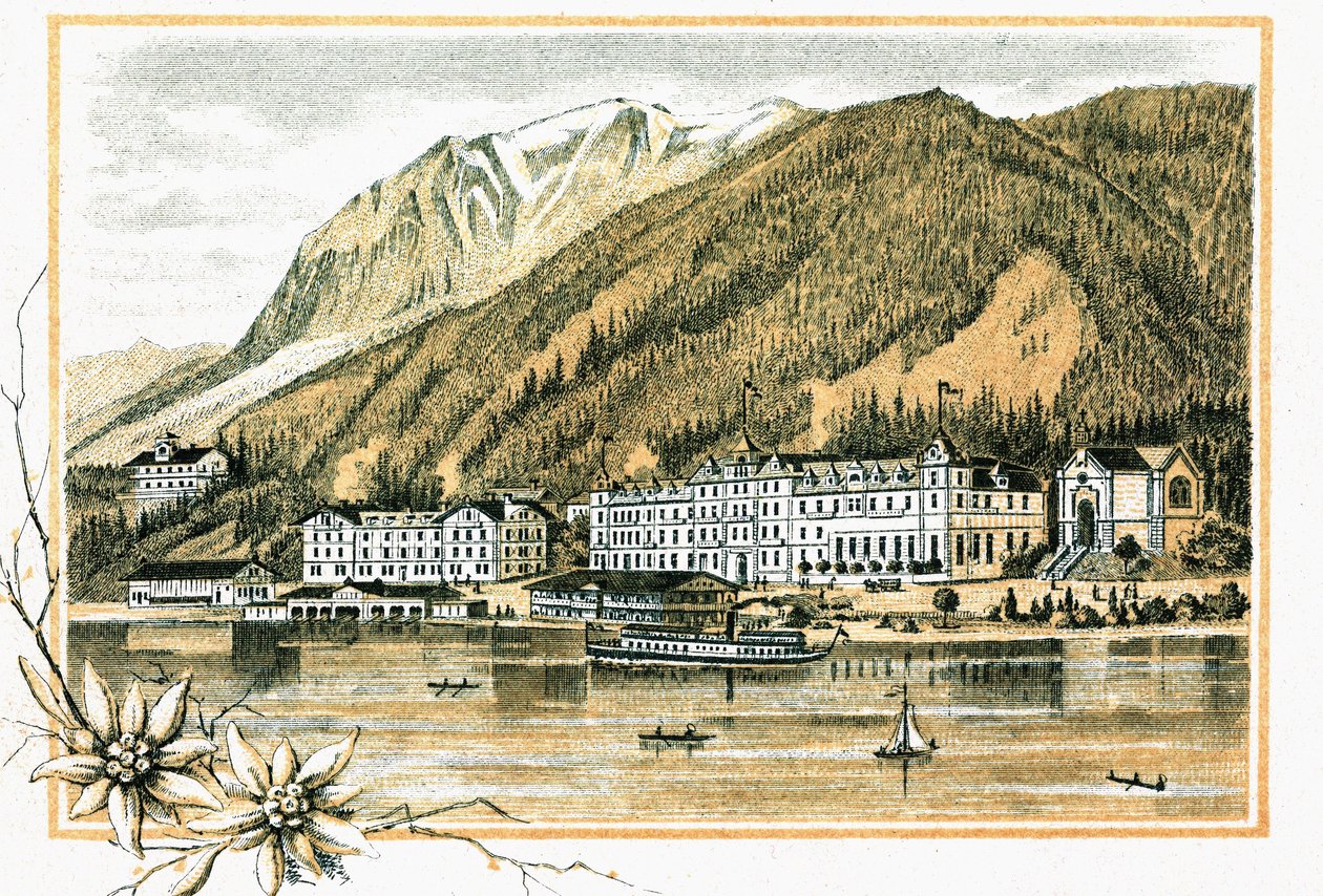 Hotel Scholastic Alang Lake Achensi se nachází v Tyrolsku v Rakousku kolem roku 1900 od Unbekannt