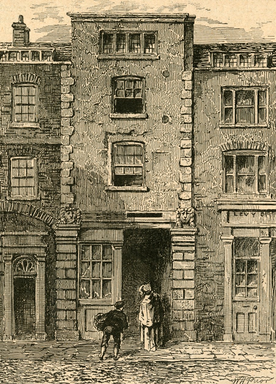 Dům řekl, že byl obsazen Drydenem ve Fetter Lane, 1897. od Unbekannt