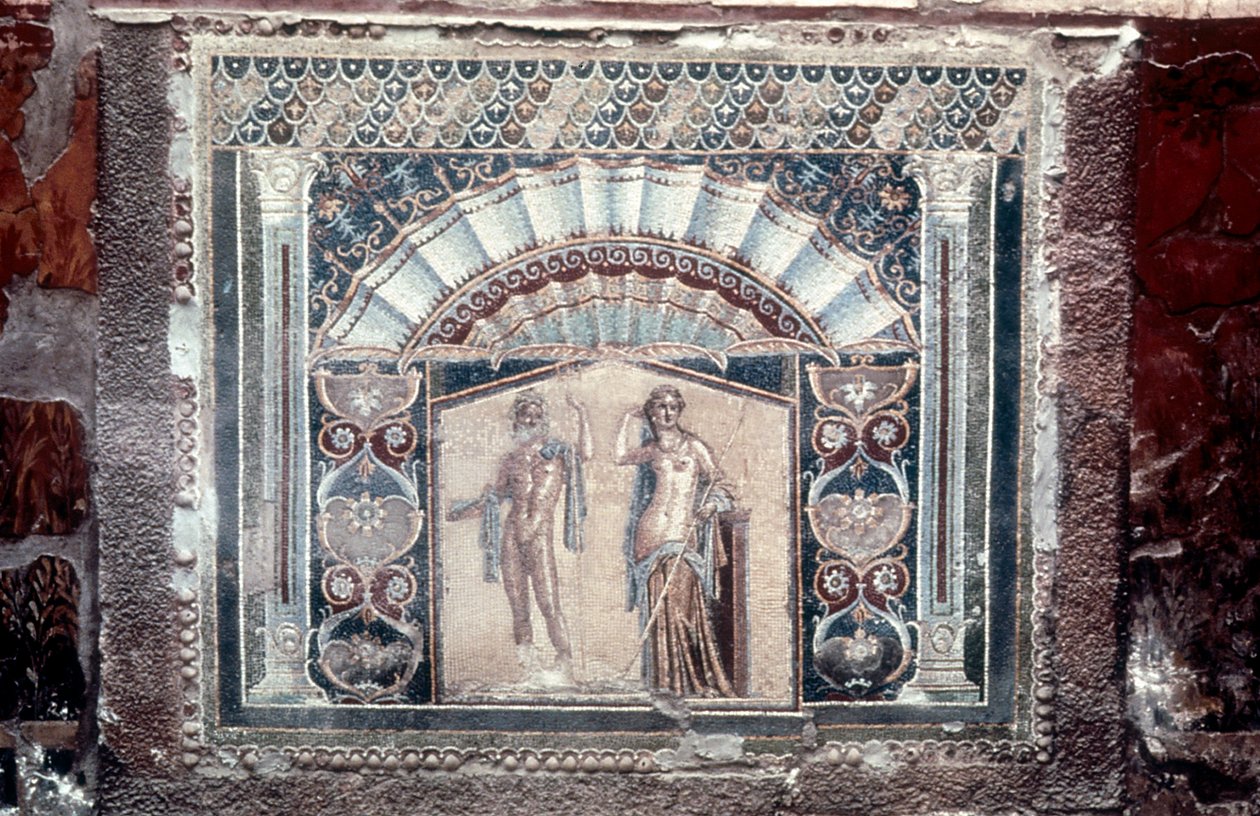 Mozaika House of Neptun a Amphitrite, Roman, Herculaneum, c69 od Unbekannt