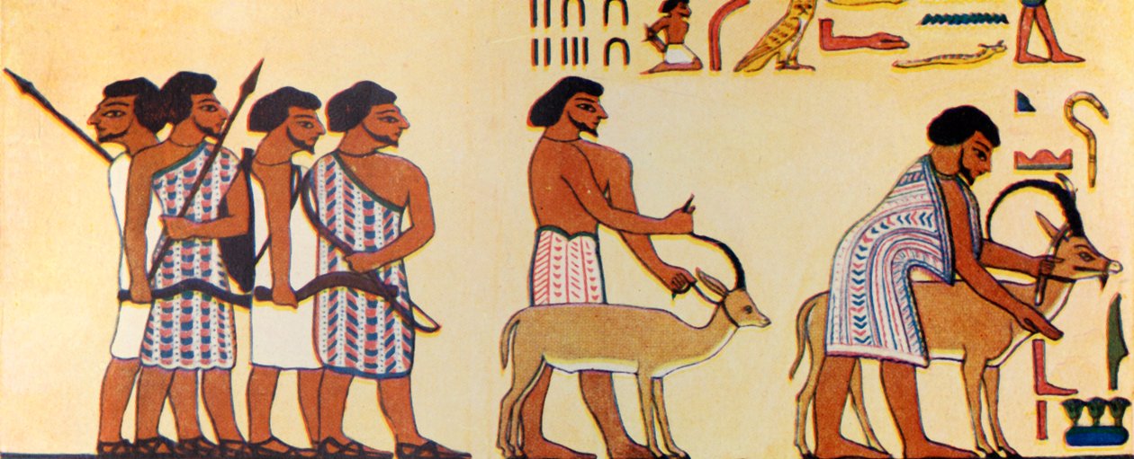 Jak starověký Egypťan maloval příchod Izraelitů do Egypta, c1930. od Unbekannt