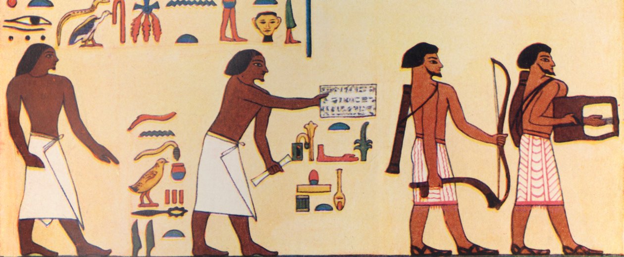Jak starověký Egypťan maloval příchod Izraelitů do Egypta, c1930. od Unbekannt