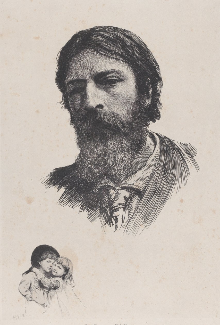 Hubert Herkomer A.R.A. a jeho děti, po roce 1879. od Unbekannt