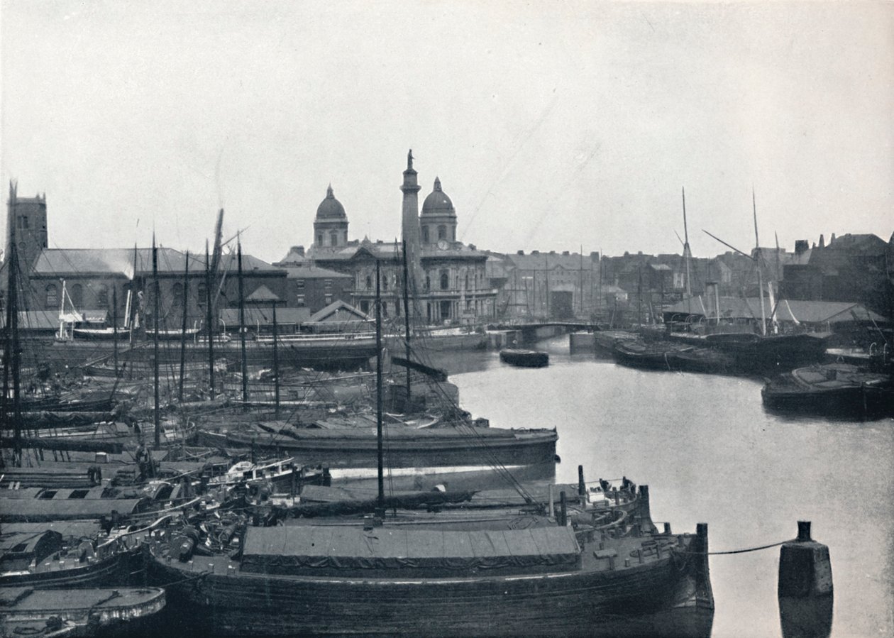Hull – Princes Dock: With The Wilberforce Memorial and Dock Offices, 1895 od Unbekannt