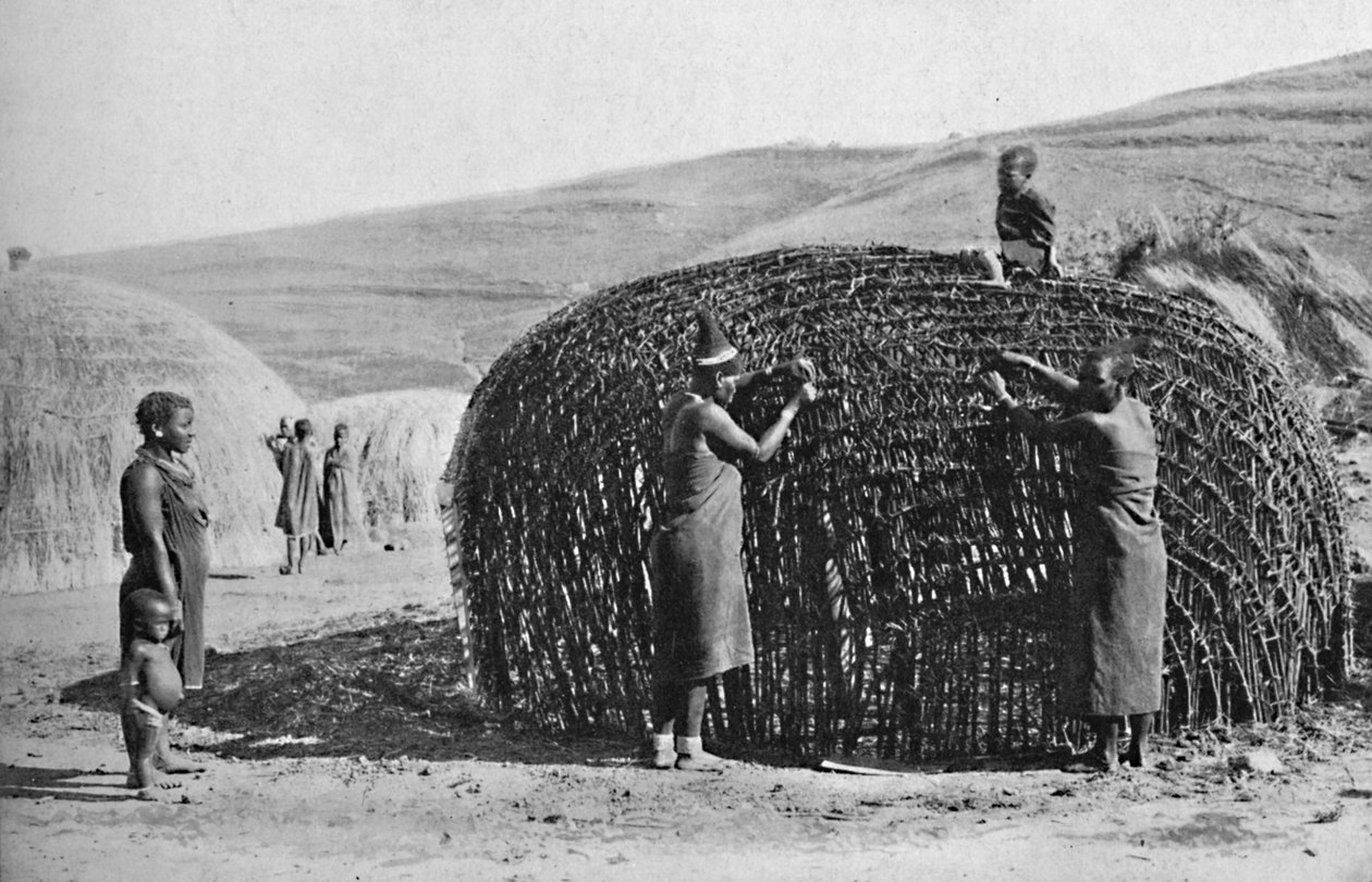 Budova chaty v Zululandu, 1912 od Unbekannt