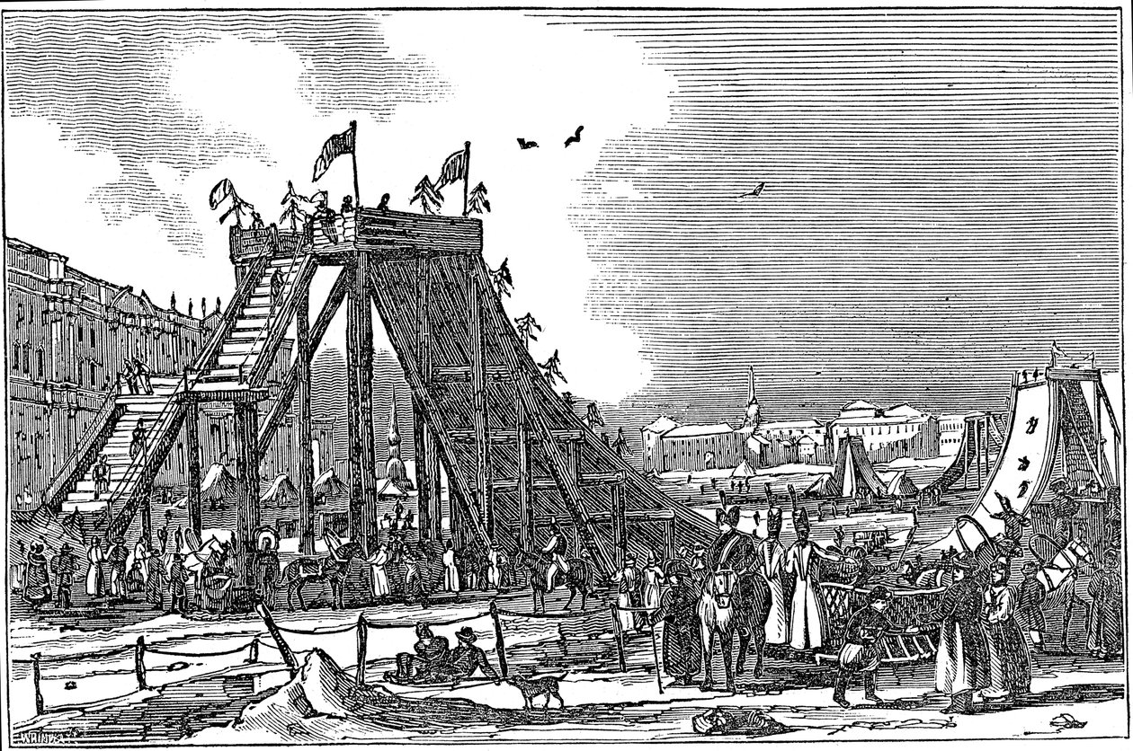 Ledová hora, umělá sáňkařská dráha, Rusko, 1833 od Unbekannt