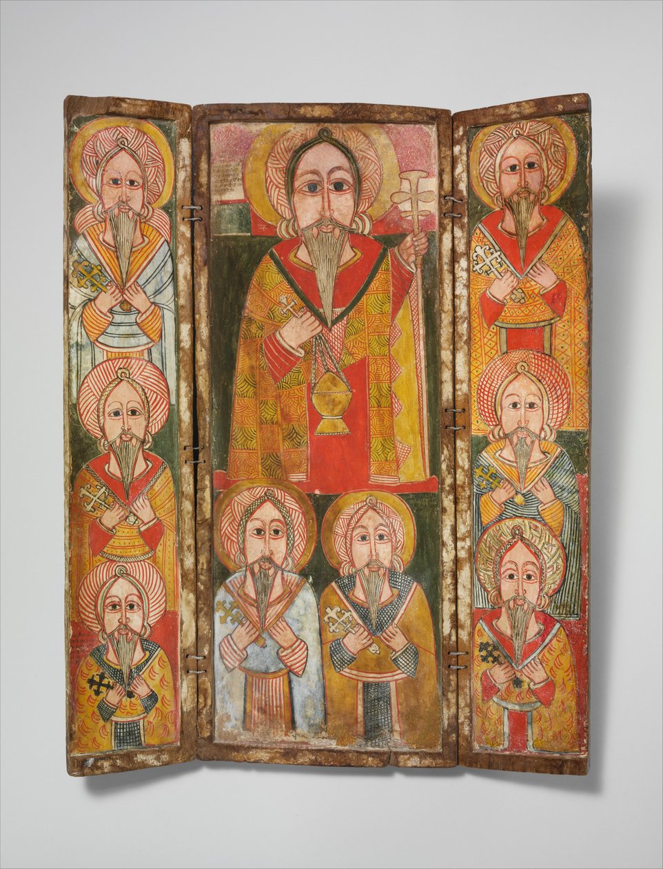 Icon Triptych: Ewostatewos a osm jeho učedníků, konec 17. století. od Unbekannt