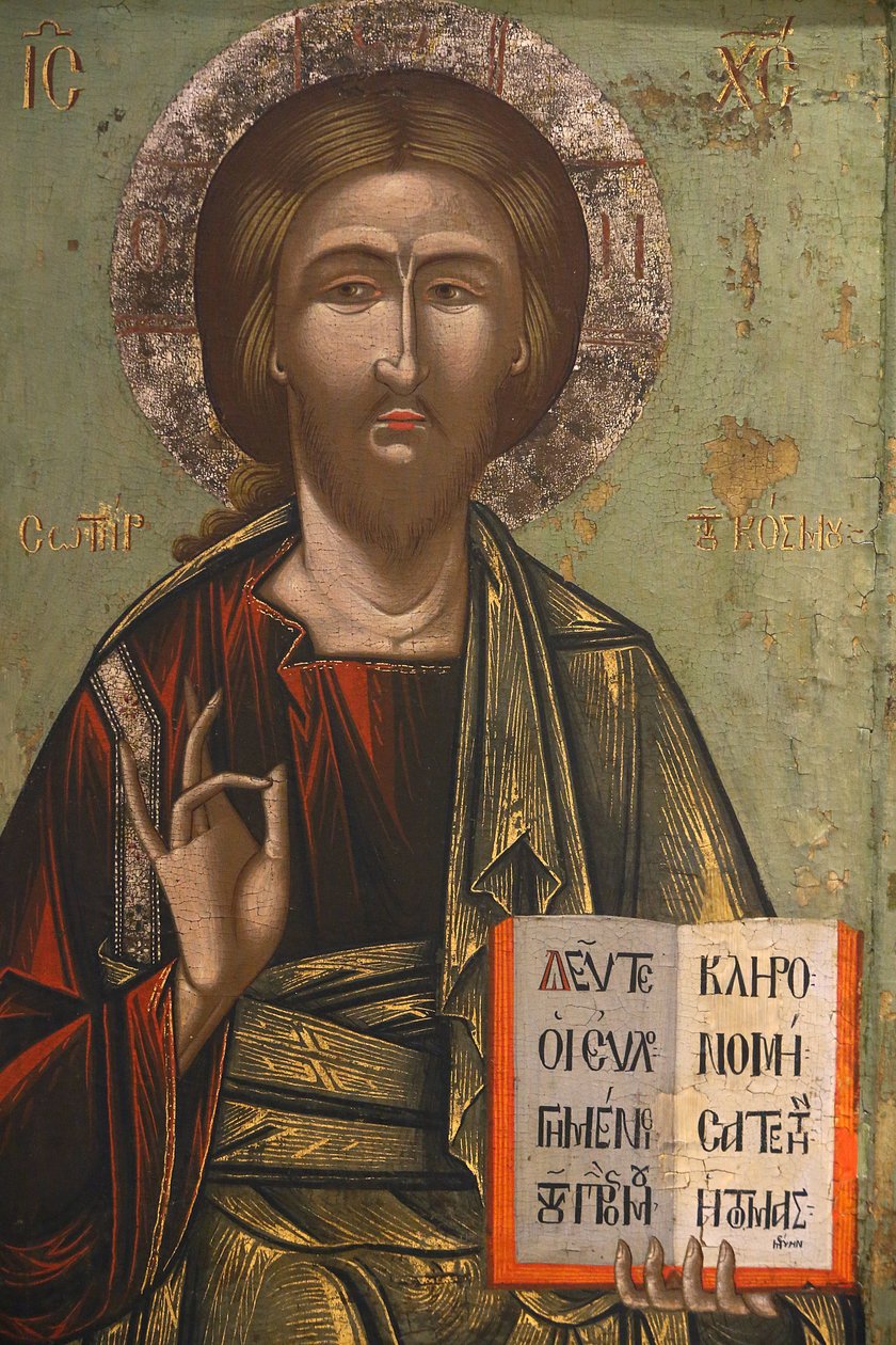 Ikona v byzantském muzeu Pedoulas: Christ Pantocrator (18. století), 20150510, Pedoulas, Kypr od Unbekannt