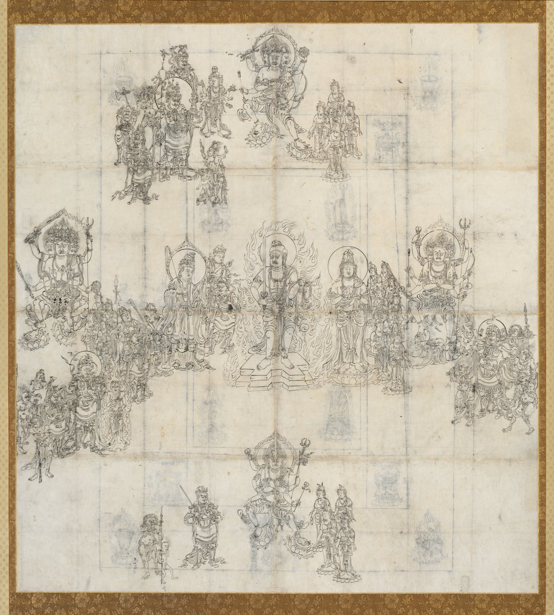 Ikonografická skica Zuzo pro benevolentní Kings Sutra Mandala, 1100s. od Unbekannt