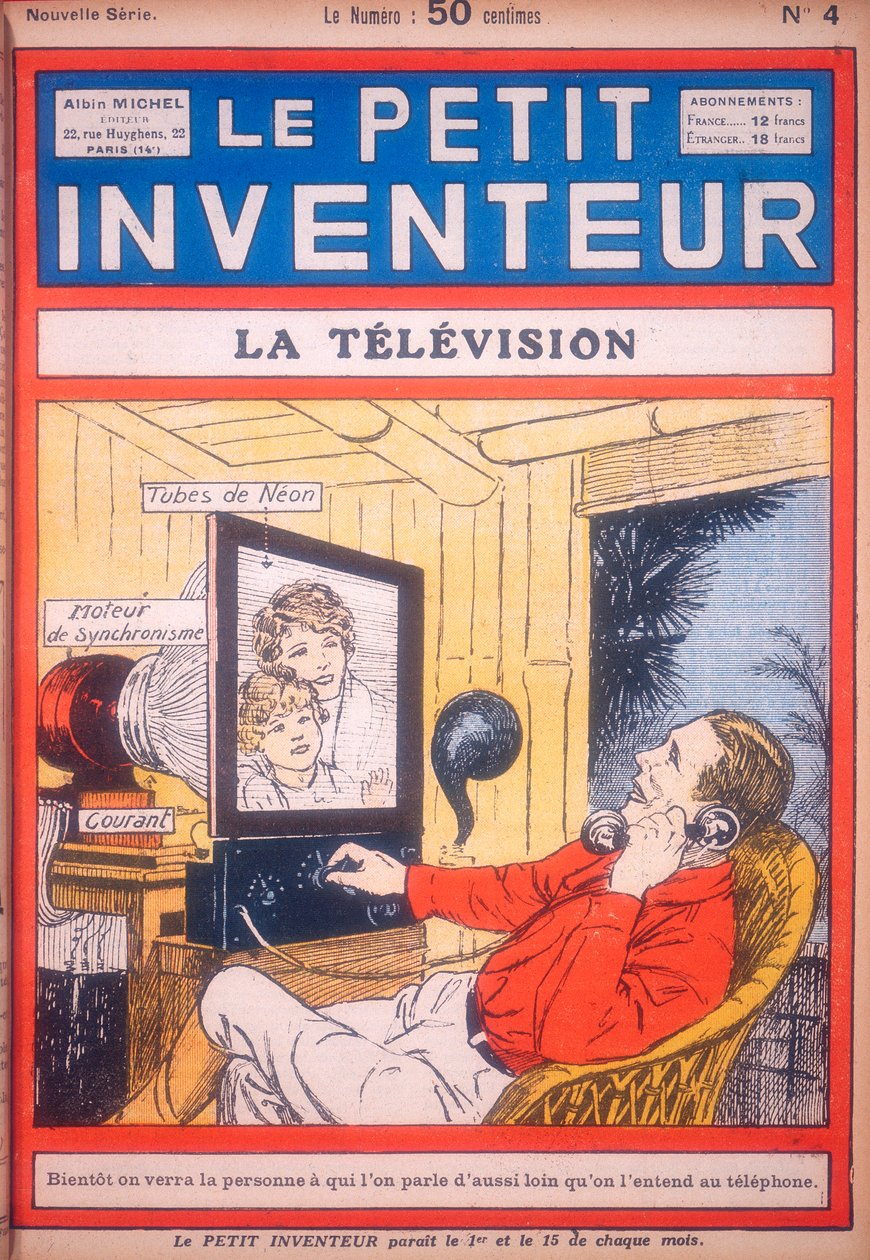 Nápad na videotelefon využívající neonové trubice pro zobrazení obrazu, c1927 od Unbekannt
