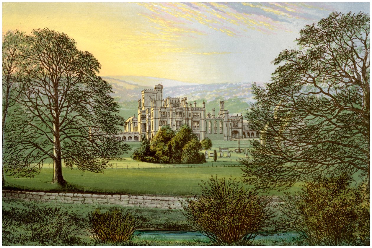 Ilam Hall, Staffordshire, domov rodiny Hanbury, c1880 od Unbekannt