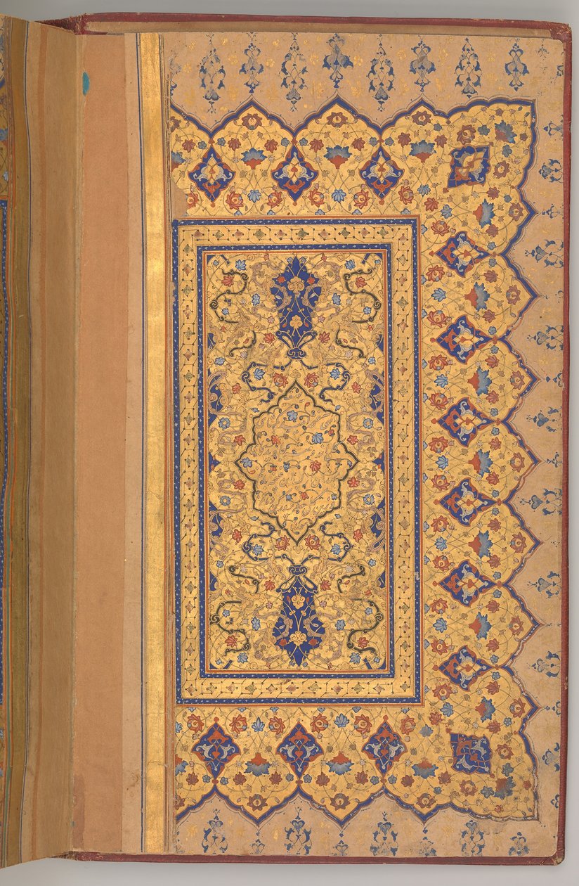 Osvětlená dvojstránka Yusufa a Zulaikhy z Jami, ca. 1580. od Unbekannt