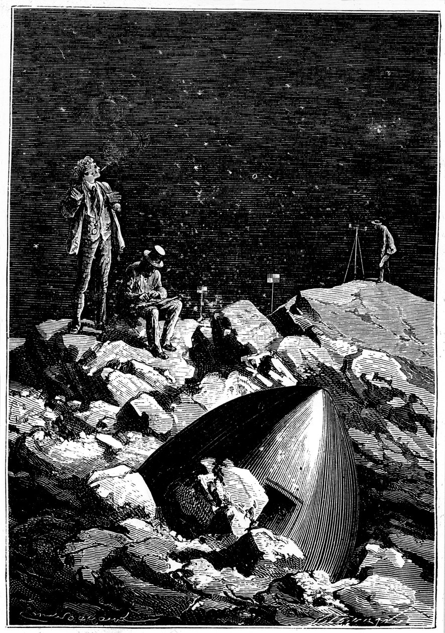 Ilustrace z De la Terre a la Lune od Julese Verna, 1865 od Unbekannt