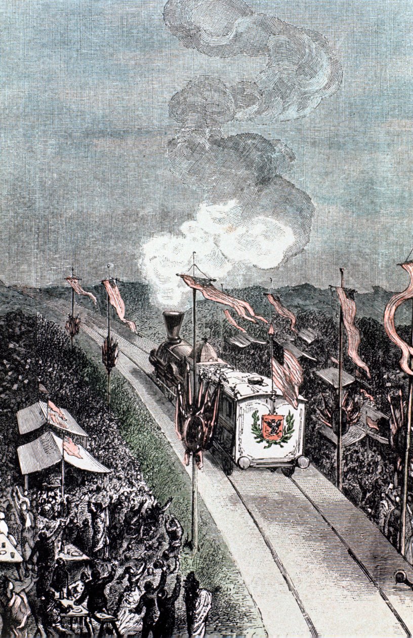 Ilustrace ze Země na Měsíc od Julese Verna, 1865 od Unbekannt