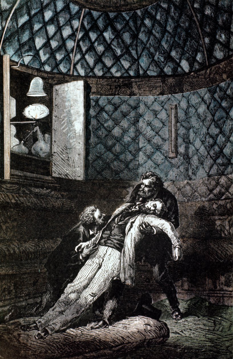 Ilustrace ze Země na Měsíc od Julese Verna, 1865 od Unbekannt
