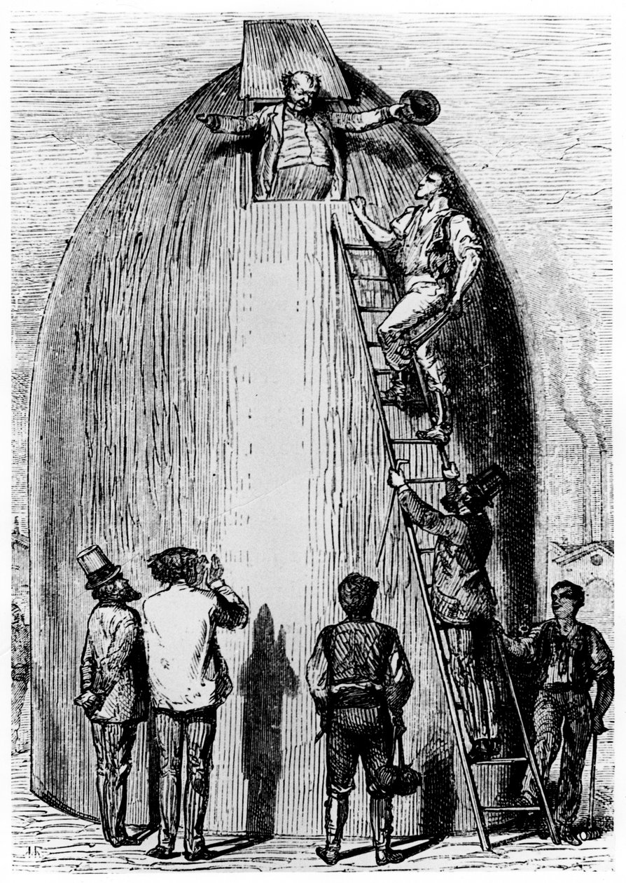 Ilustrace ze Země na Měsíc od Julese Verna, 1865 od Unbekannt