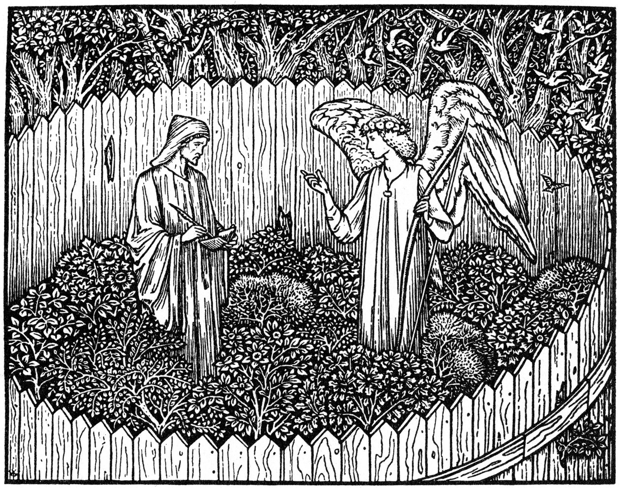 Ilustrace z Kelmscott Press vydání Works of Geoffrey Chaucer, 1896 1964 od Unbekannt