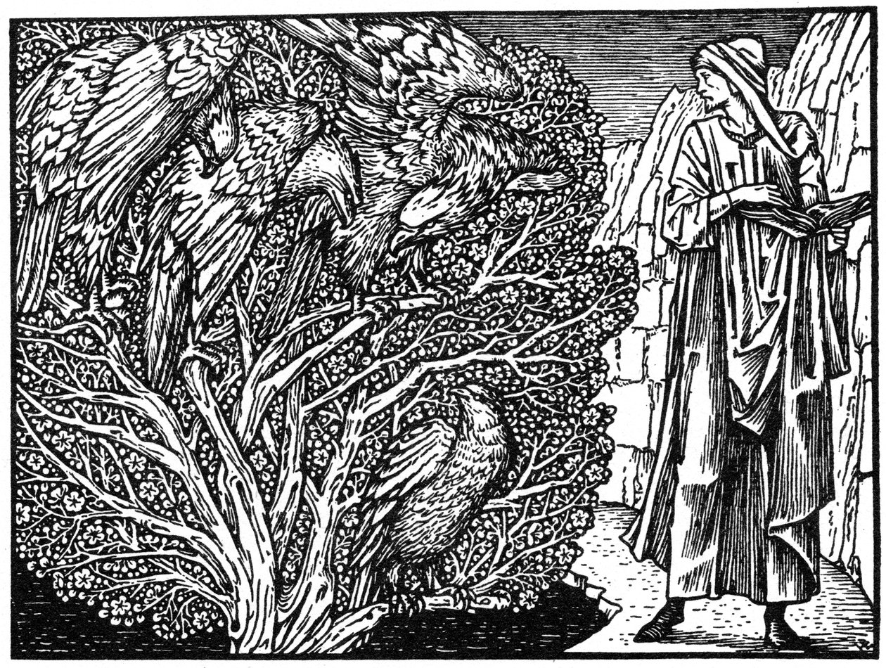 Ilustrace z Kelmscott Press vydání Works of Geoffrey Chaucer, 1896 1964 od Unbekannt
