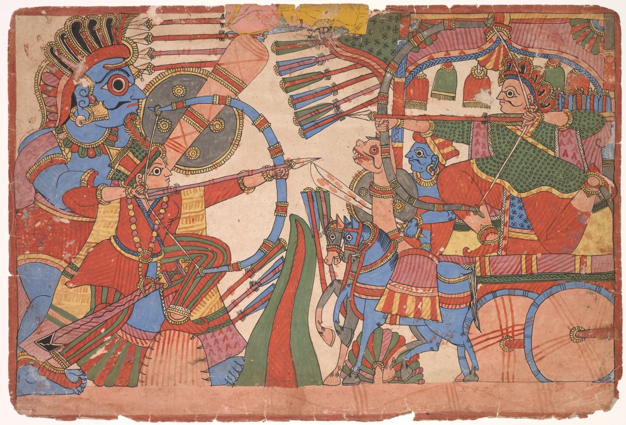 Ilustrace k Mahabharata, c. 1800. od Unbekannt