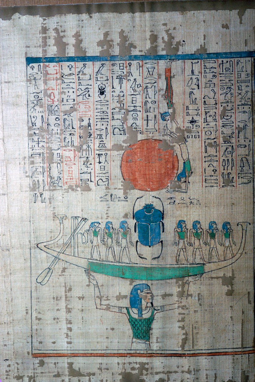 Obrázek egyptského tvůrčího mýtu z papyru z Anhai od Unbekannt