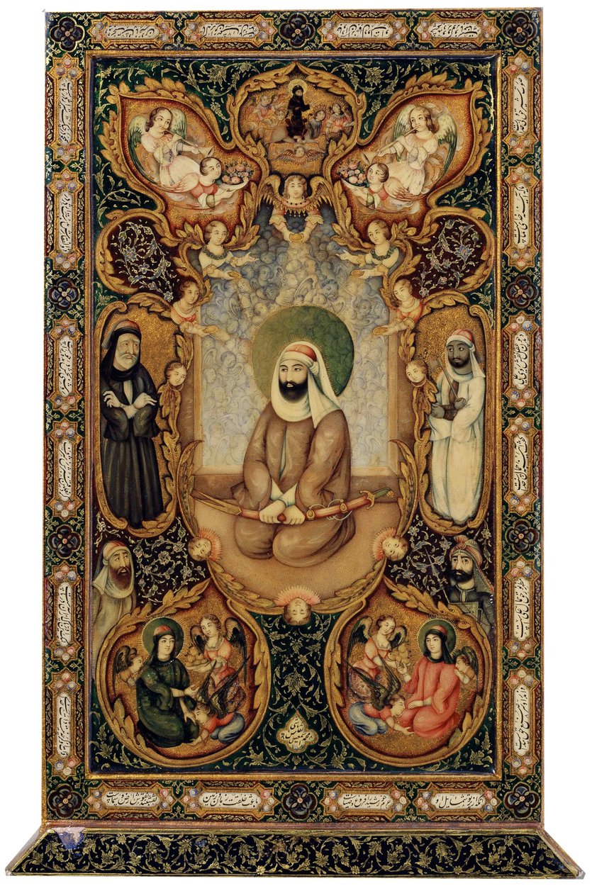 Imám Ali Ali ibn Abi Talib se svými syny Hasanem a Husaynem, 1871. od Unbekannt