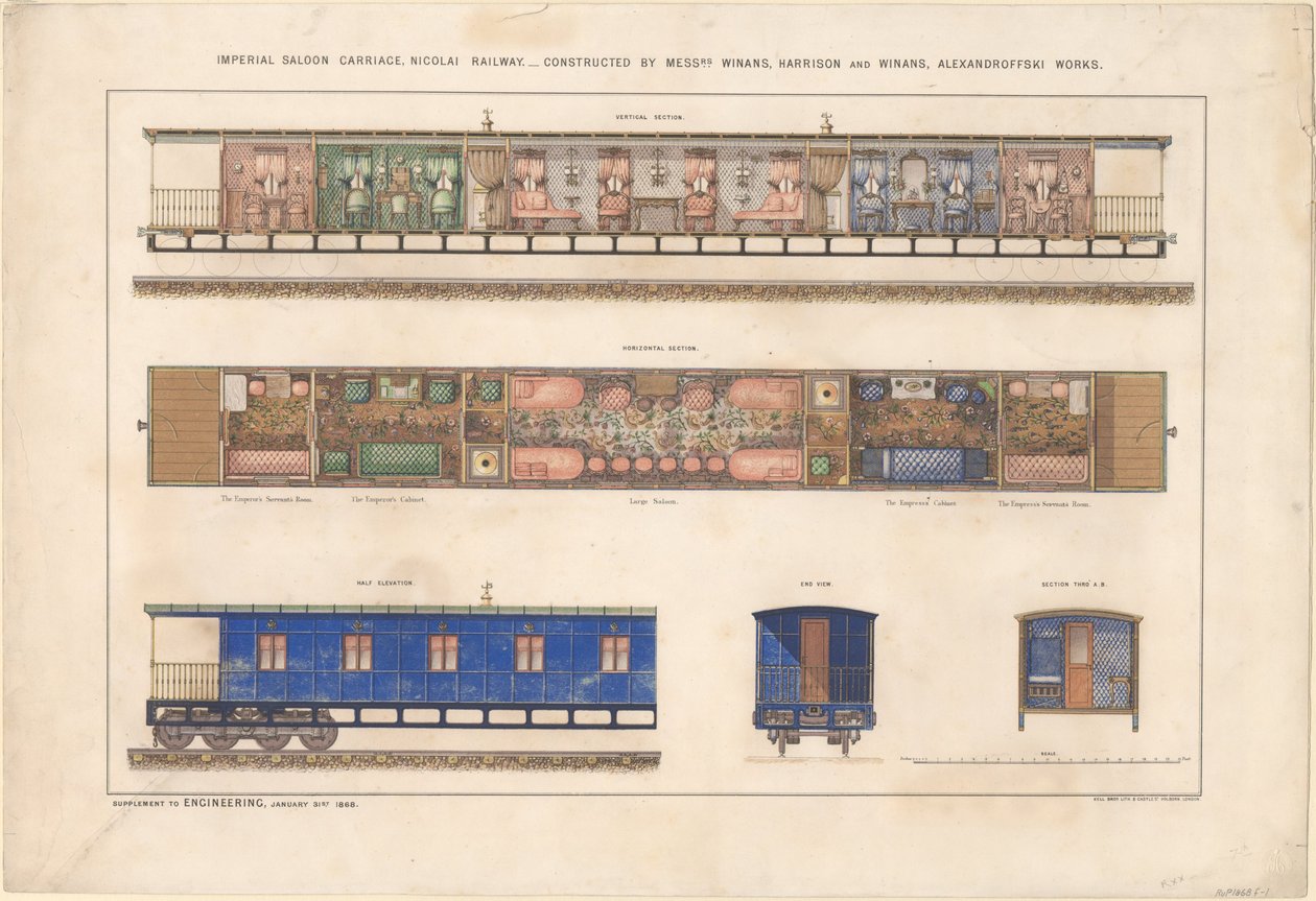 Císařský salonní vůz, Nikolajevská dráha, 1868 od Unbekannt