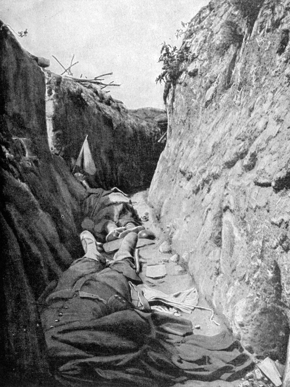 V jednom ze zákopů Quennevières, bitva u Champagne, 1915 od Unbekannt