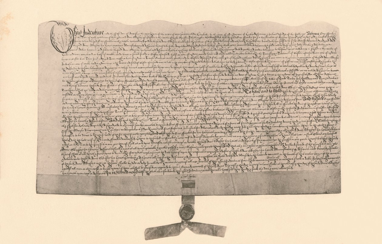 Intent na prodej pozemku, podepsaný Guy Fawkes, počátek 17. století, 1901 od Unbekannt