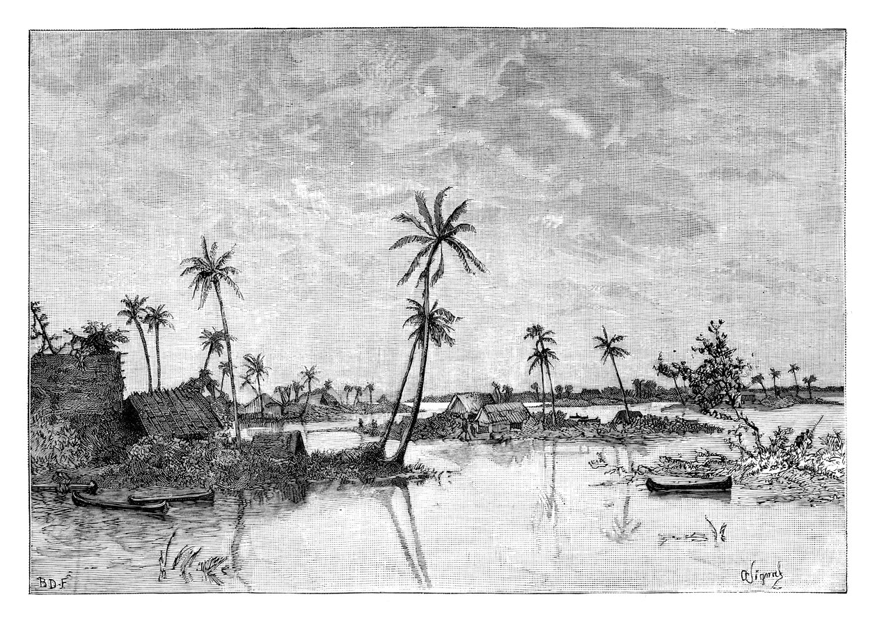Indická osada na ostrovech San Blas Bay, c1890 od Unbekannt