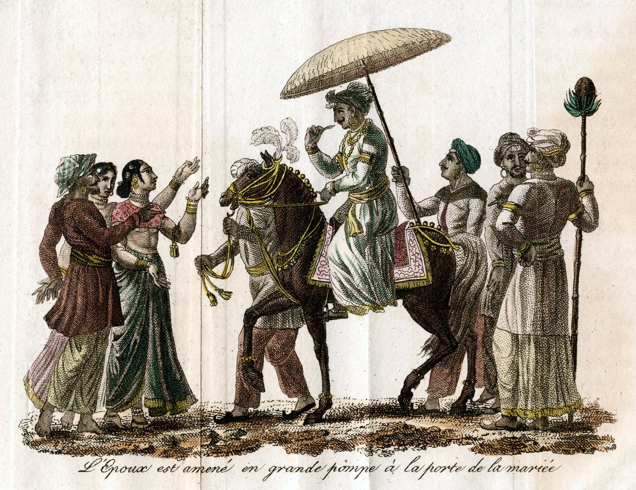 Indický svatební průvod, c19. století od Unbekannt