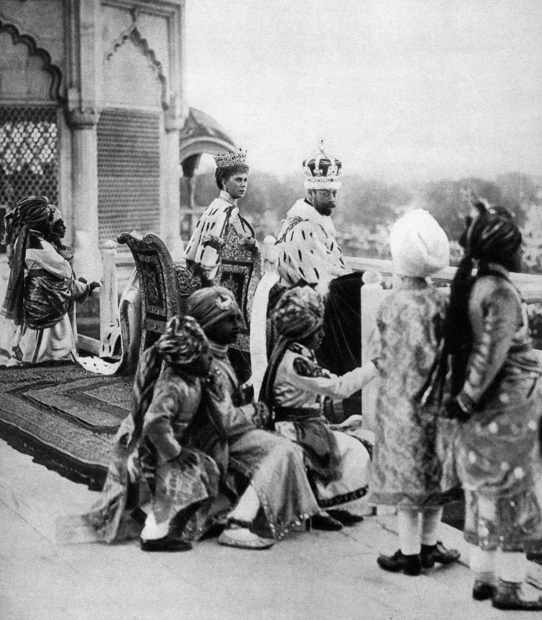 Indické knížecí stránky, George V a Queen May v Dillí, 1911, 1935 od Unbekannt