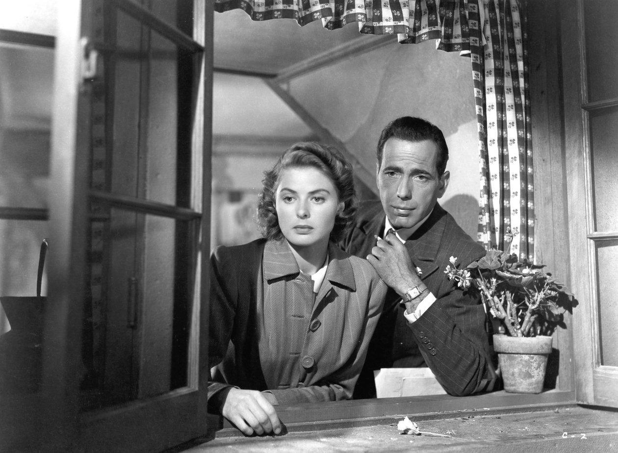 Ingrid Bergman a Humphrey Bogart v Cassablanca, 1942 od Unbekannt