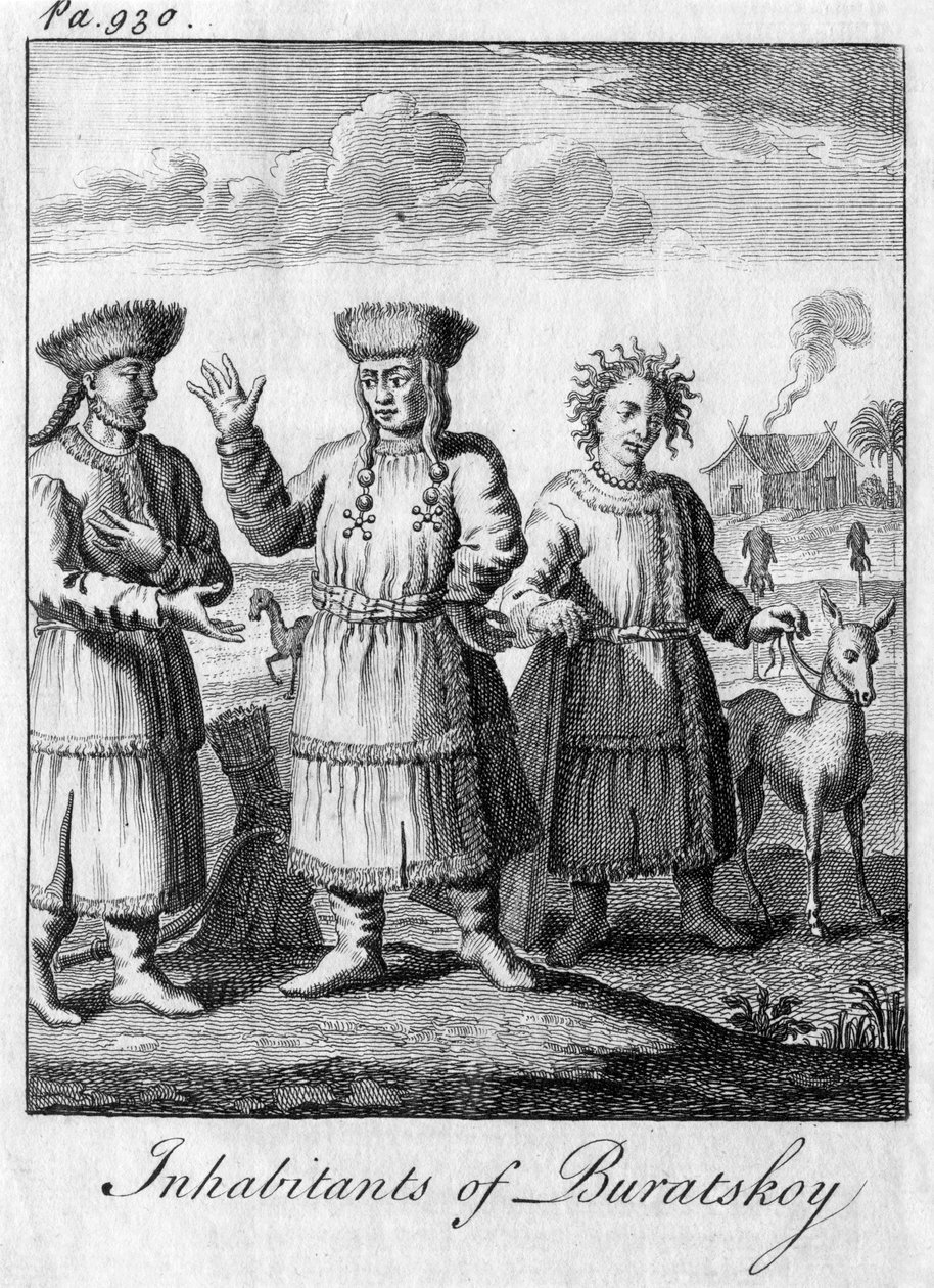 Obyvatelé Buratskoy, c18. století od Unbekannt