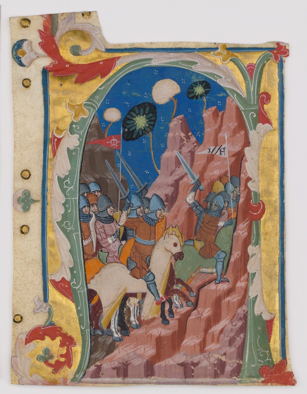 Iniciála A s bitvou u Makabejských, italština, ca. 1360-70. od Unbekannt