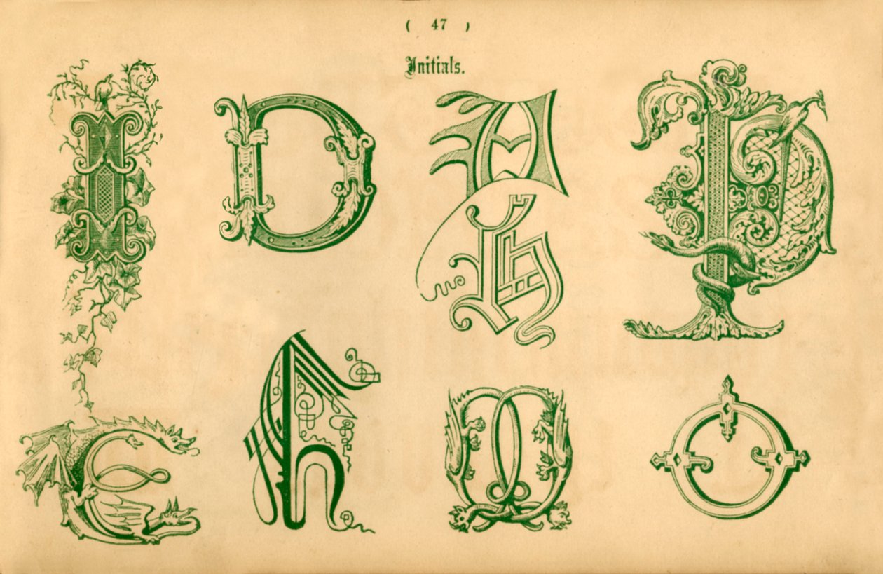 Iniciály, 1862 od Unbekannt